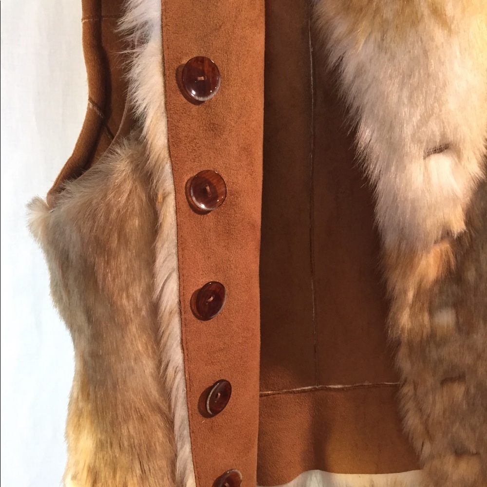 Reversible leather & fur vest
